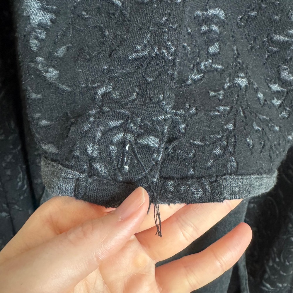 NoBlu Black Damask Burnout High Low Duster Cardigan Lagenlook Small Artsy Boho - Picture 5 of 8